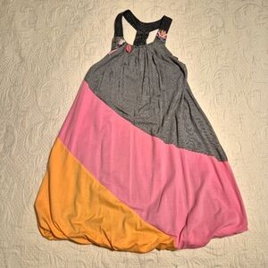 Deux par Deux girls size 10 racerback multi colored dress fully lined VGUC